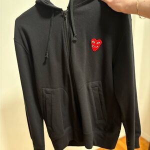 Comme Des Garçons CDG Play double heart patch zip hoodie